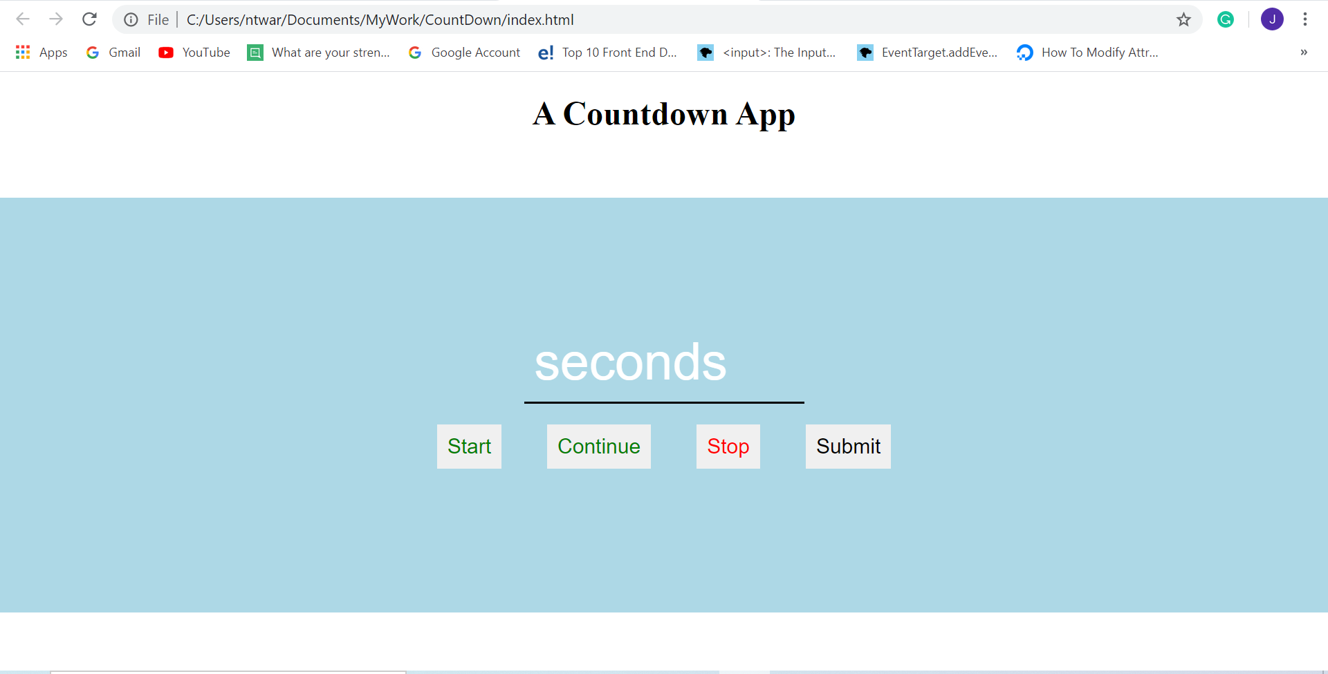 Countdown App Countdown App